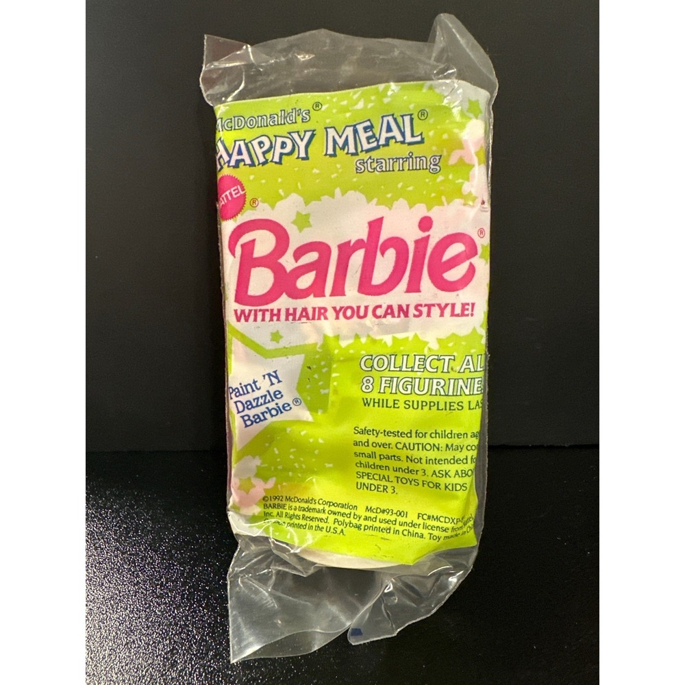 1992 McDonald's Barbie Paint 'N Dazzle Happy Meal Toy – New in Sealed Bag Mattel